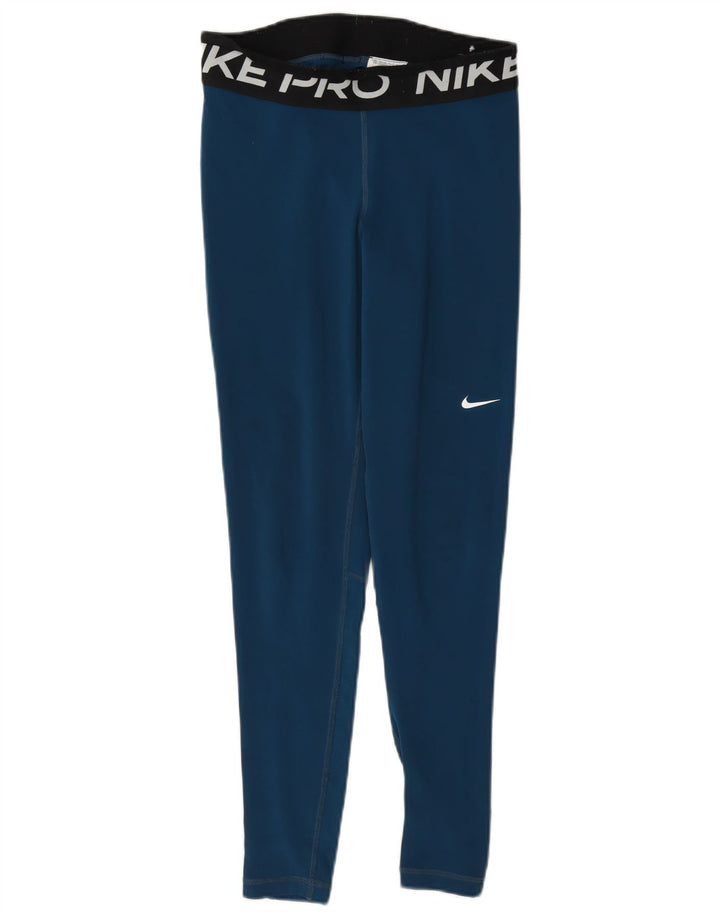 Γυναικεία Nike Dri Fit Graphic leggings UK 10 Small Blue Colorblock Polyester