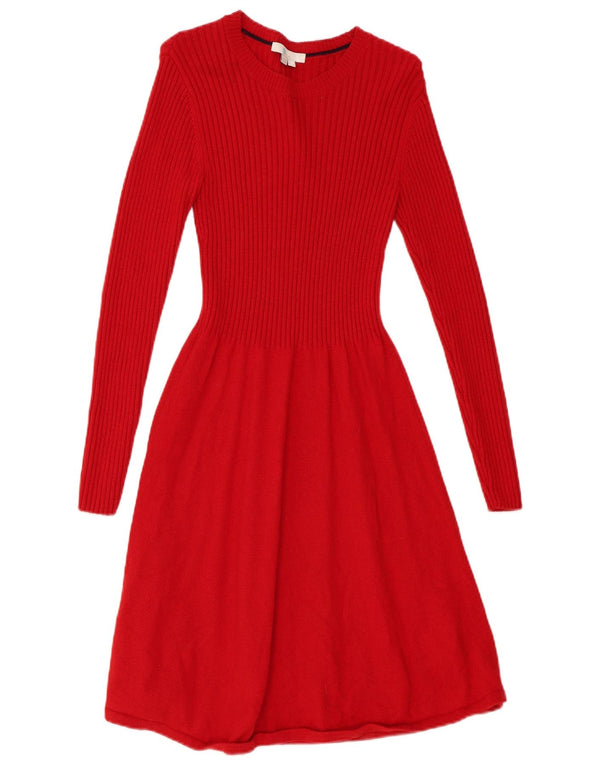 Γυναικείο μακρυμάνικο φόρεμα Boden UK 10 Small Red Viscose