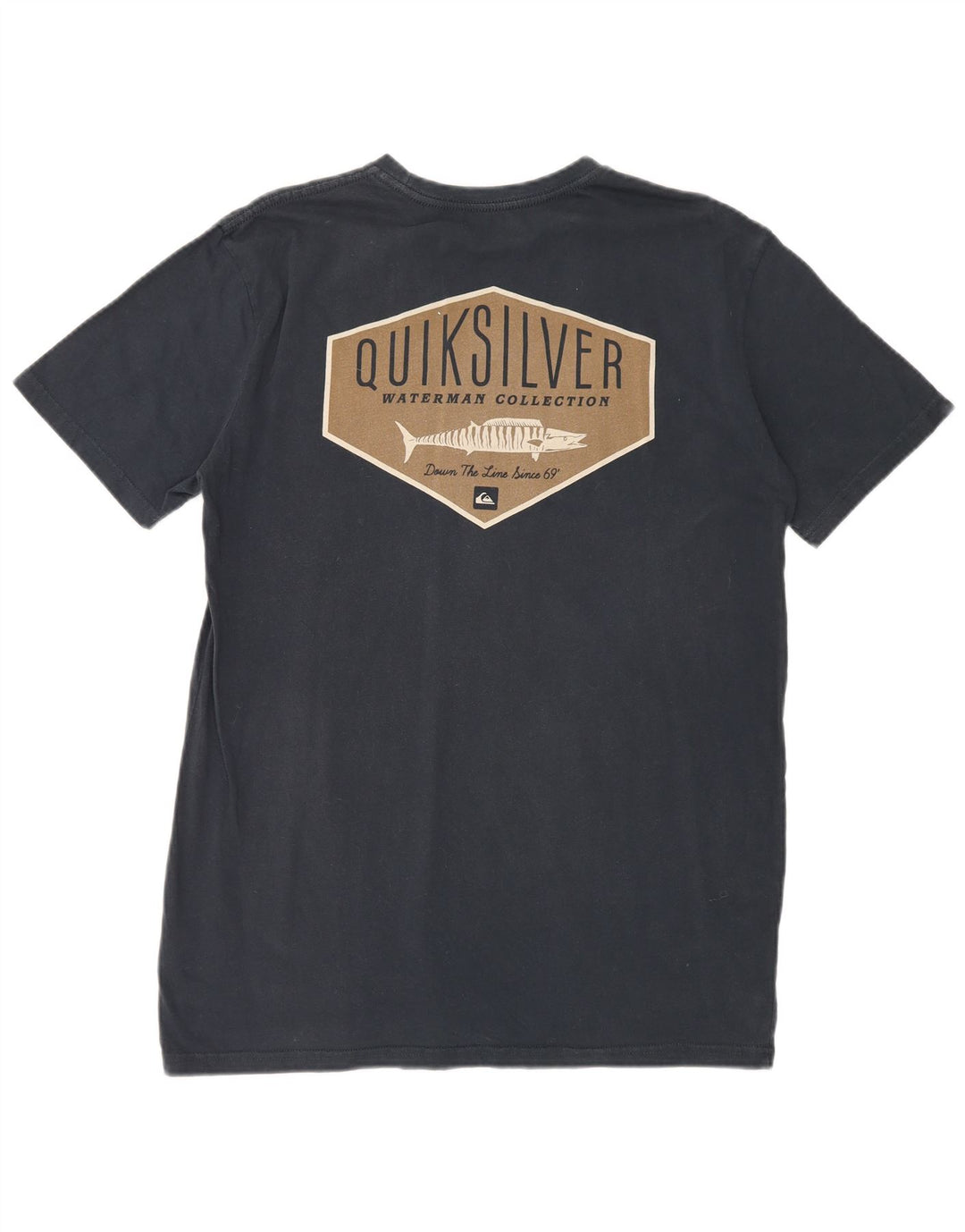 Quiksilver Ανδρικό T-Shirt με κανονική εφαρμογή γραφικό μπλουζάκι μεγάλο μπλε ναυτικό βαμβακερό