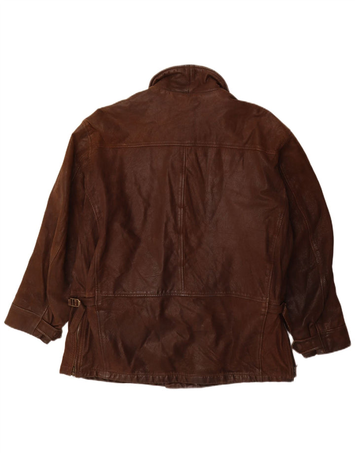 Ανδρικό δερμάτινο μπουφάν Hugo Boss UK 40 Large Brown Δερμάτινο