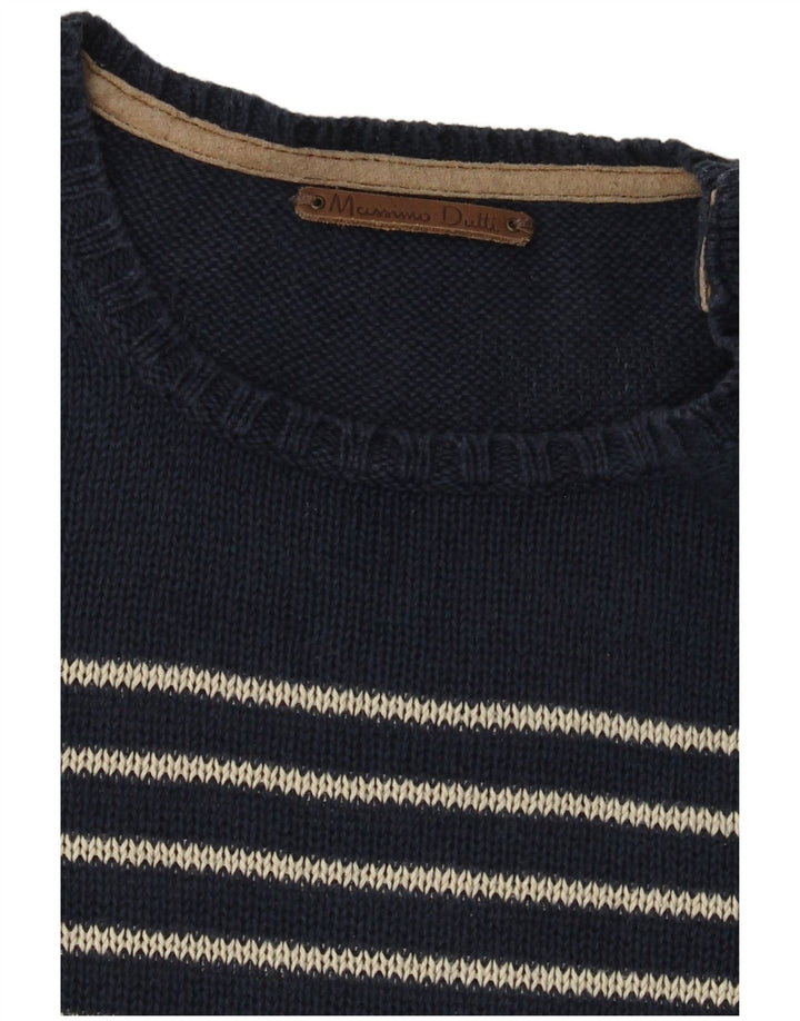 Ανδρικό πουλόβερ Massimo Dutti Crew Neck Jumper Medium Navy Blue ριγέ