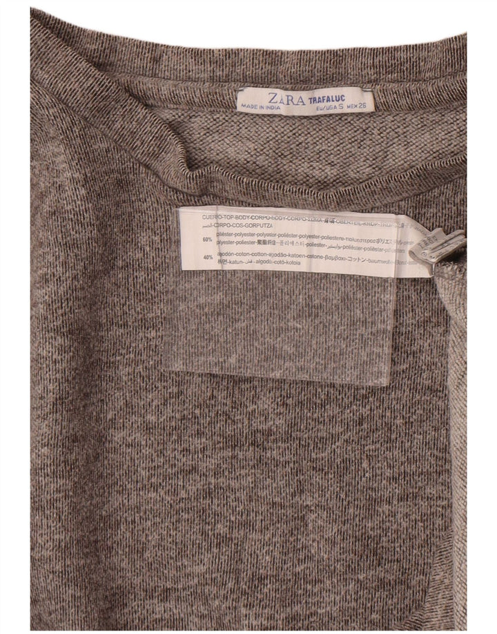 Zara γυναικείο υπερμεγέθη μακρυμάνικο UK 10 Small Grey Flecked Polyester
