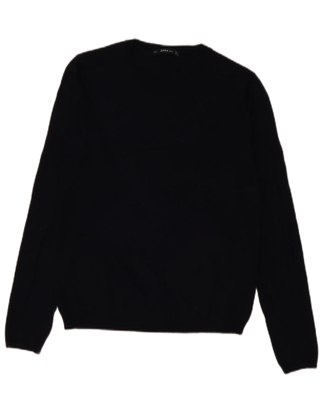 Zara Γυναικείο πουλόβερ με λαιμόκοψη UK 10 Small μαύρο