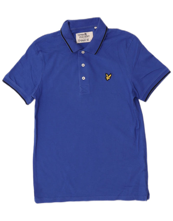 Ανδρικό πουκάμισο πόλο Lyle & Scott, μικρό μπλε βαμβακερό