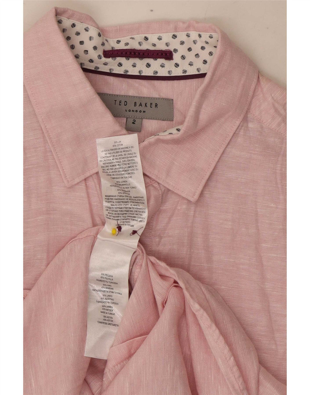 Ted Baker Ανδρικό Πουκάμισο Νούμερο 2 Small Pink Flecked Len
