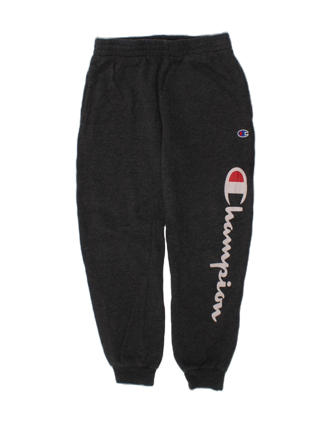 CHAMPION Boys Graphic Tracksuit Trousers Joggers 9-10 Years Medium Grey Vintage Champion and Second-Hand Champion from Messina Hembry 