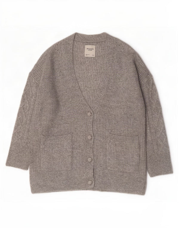Abercrombie & Fitch Γυναικείο πουλόβερ με ζακέτα UK 16 Large Grey