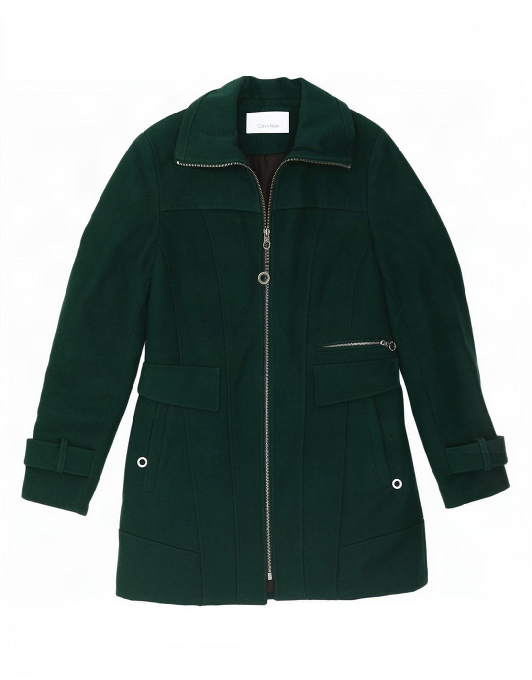 Γυναικεία καμπαρντίνα Calvin Klein UK 10 Small Green Wool Classic