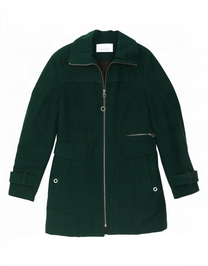 Γυναικεία καμπαρντίνα Calvin Klein UK 10 Small Green Wool Classic