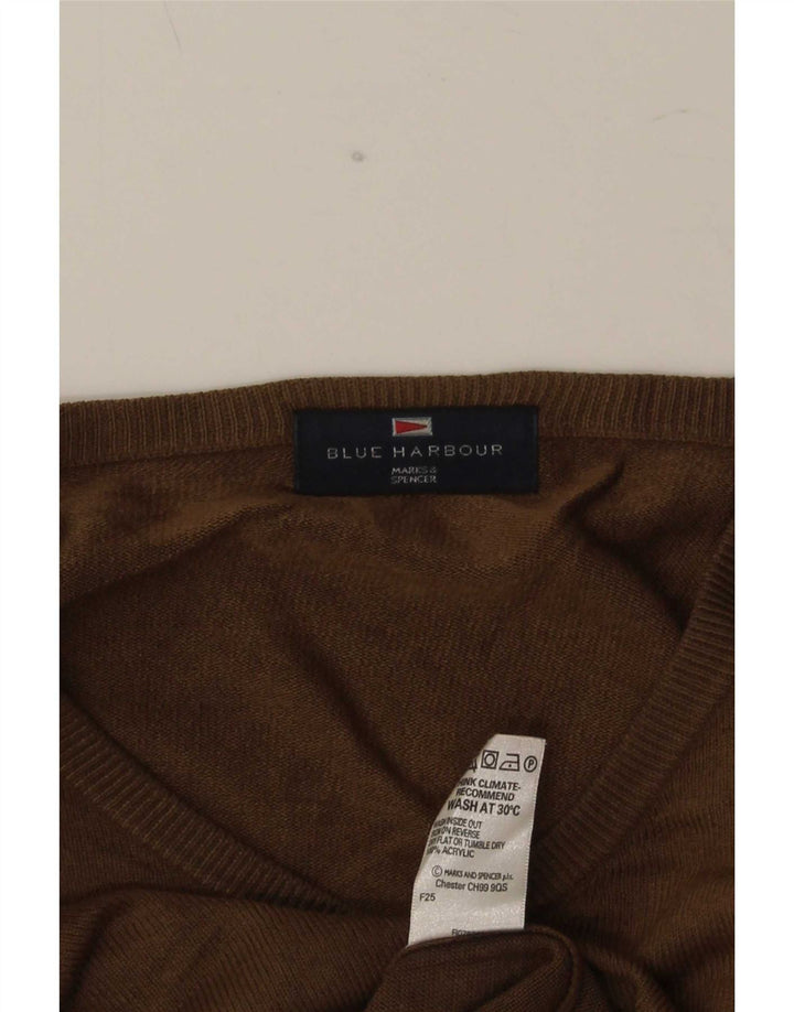Ανδρικό πουλόβερ Marks & Spencer Blue Harbour με V-Neck Jumper Medium Beige