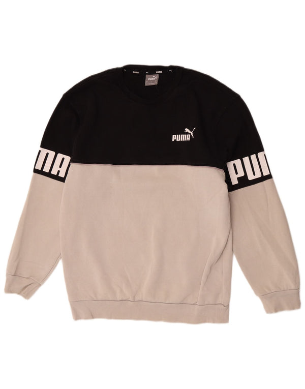 Ανδρικό γραφικό φούτερ Puma Jumper Small White Colourblock Βαμβακερό