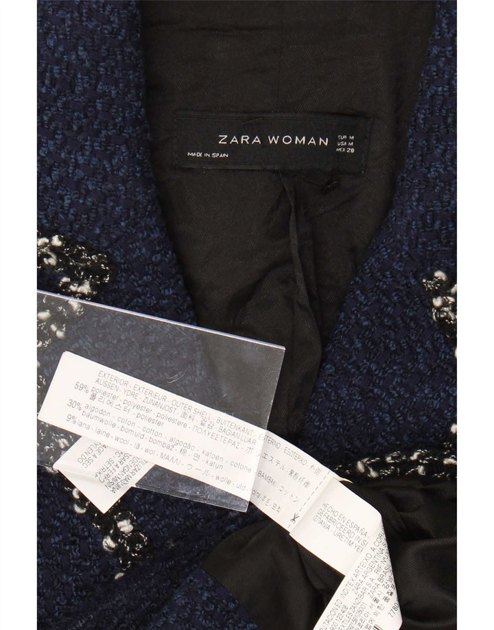 Zara γυναικείο μπουφάν 3/4 μανίκι με 4 κουμπιά μπλέιζερ UK 12 μεσαίο μπλε ναυτικό