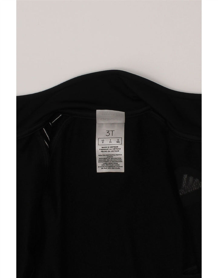 Adidas Boys Tracksuit Top Jacket 2-3 Years Black Polyester