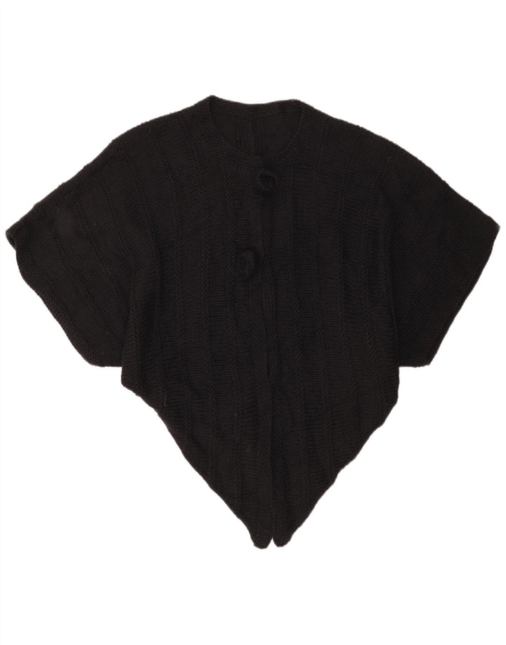 Vintage Γυναικείο Asymmetric Poncho Jumper One Size Μαύρο