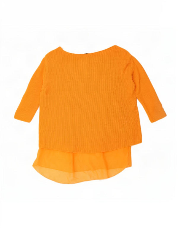 Zara γυναικείο τοπ 3/4 μανίκι UK 10 Small Orange