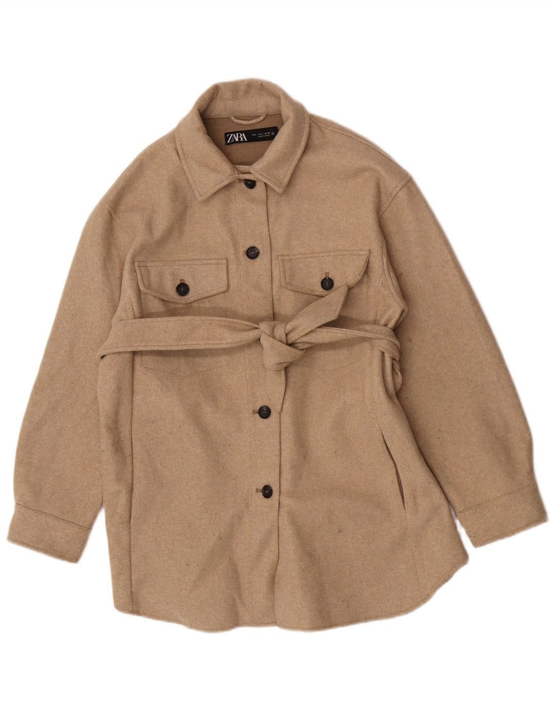 Zara Γυναικείο Μπουφάν UK 14 Large Beige Polyester