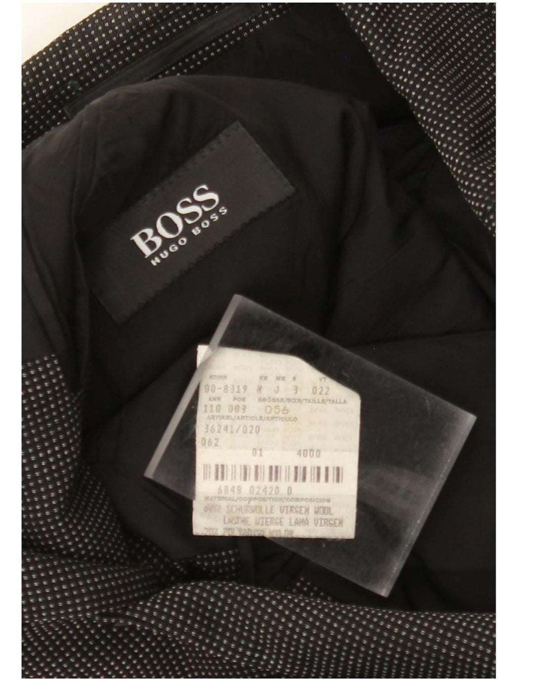 HUGO BOSS Ανδρικό σακάκι μπλέιζερ με 3 κουμπιά EU 56 3XL μαλλί με μαύρα στίγματα