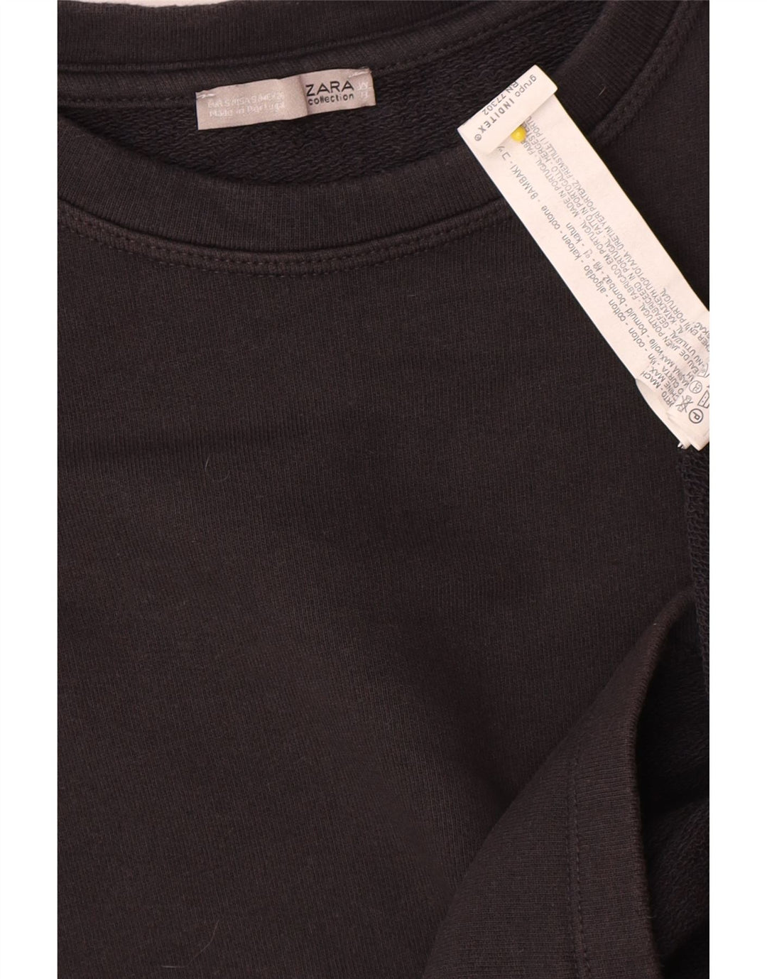 Zara Ανδρικό Φούτερ Jumper Μικρό Μαύρο Βαμβακερό