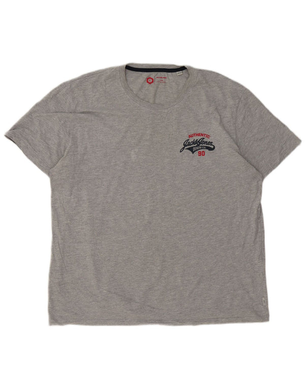 Jack & Jones Ανδρικό T-Shirt Top 2XL Γκρι βαμβακερό