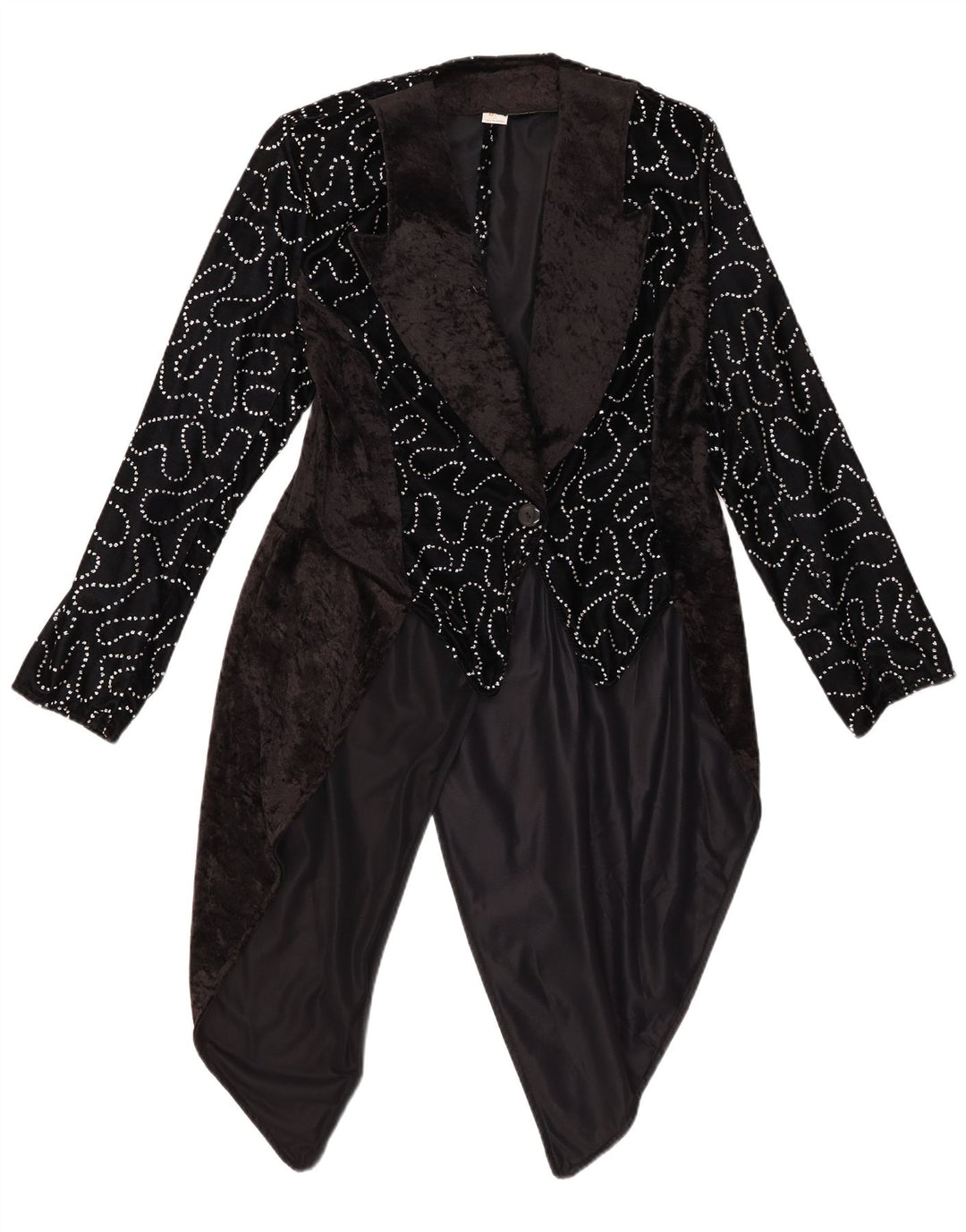 VINTAGE Γυναικείο Abstract Pattern Φρακ Μπουφάν Blazer IT 42 Μεσαίο Μαύρο