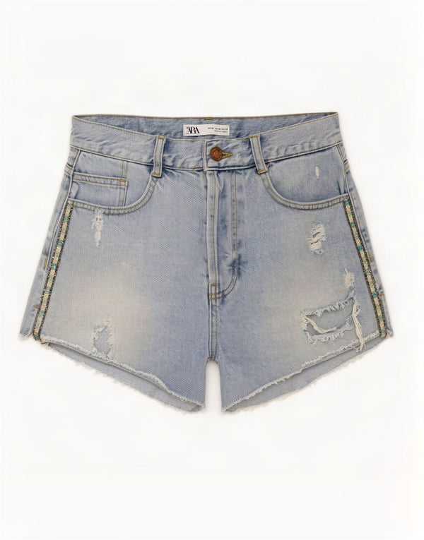 Zara Γυναικείο τζιν σορτς EU 38 Small W28 Blue