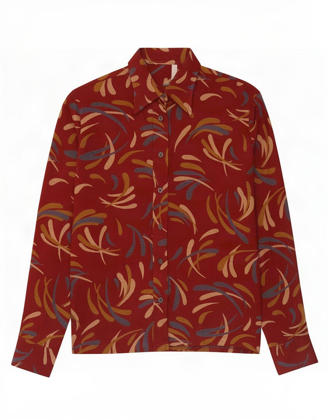 Vintage γυναικείο πουκάμισο αφηρημένο σχέδιο IT 48 XL Κόκκινο ακρυλικό