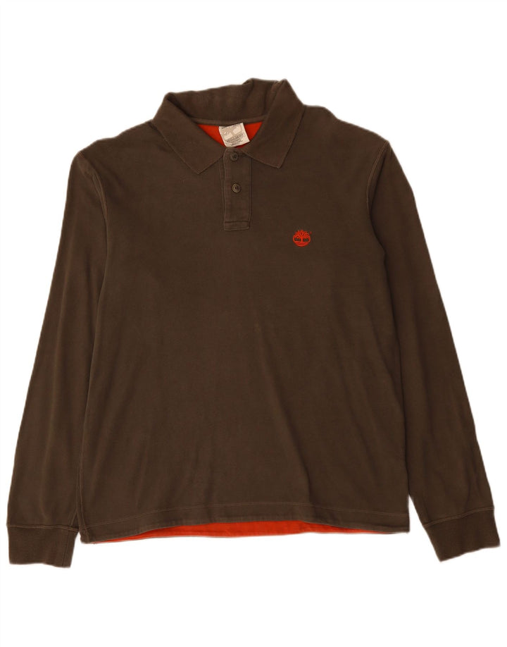 TIMBERLAND Ανδρικό μπλουζάκι πόλο με κανονική εφαρμογή, μεσαίο χακί βαμβακερό