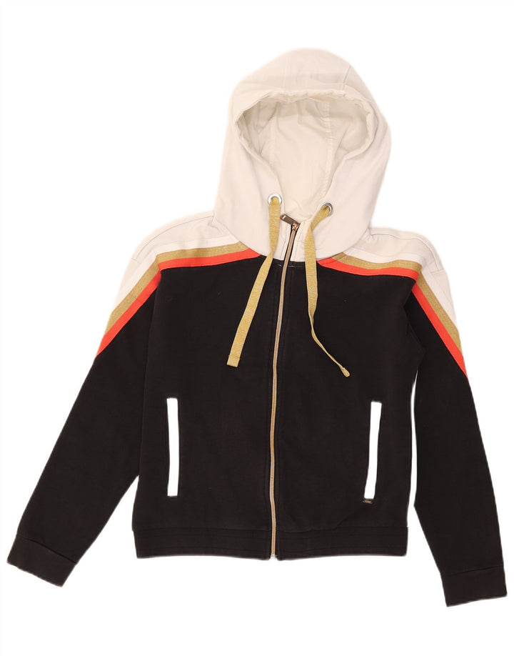 Γυναικείο πουλόβερ με κουκούλα με φερμουάρ GAS UK 14 μεσαίο μαύρο βαμβακερό χρώμα