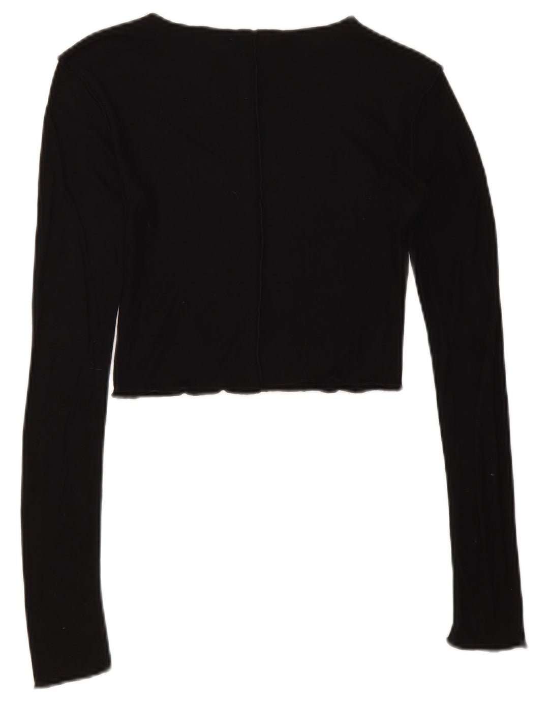 Zara Γυναικείο Crop Top Μακρυμάνικο UK 8 Small Black