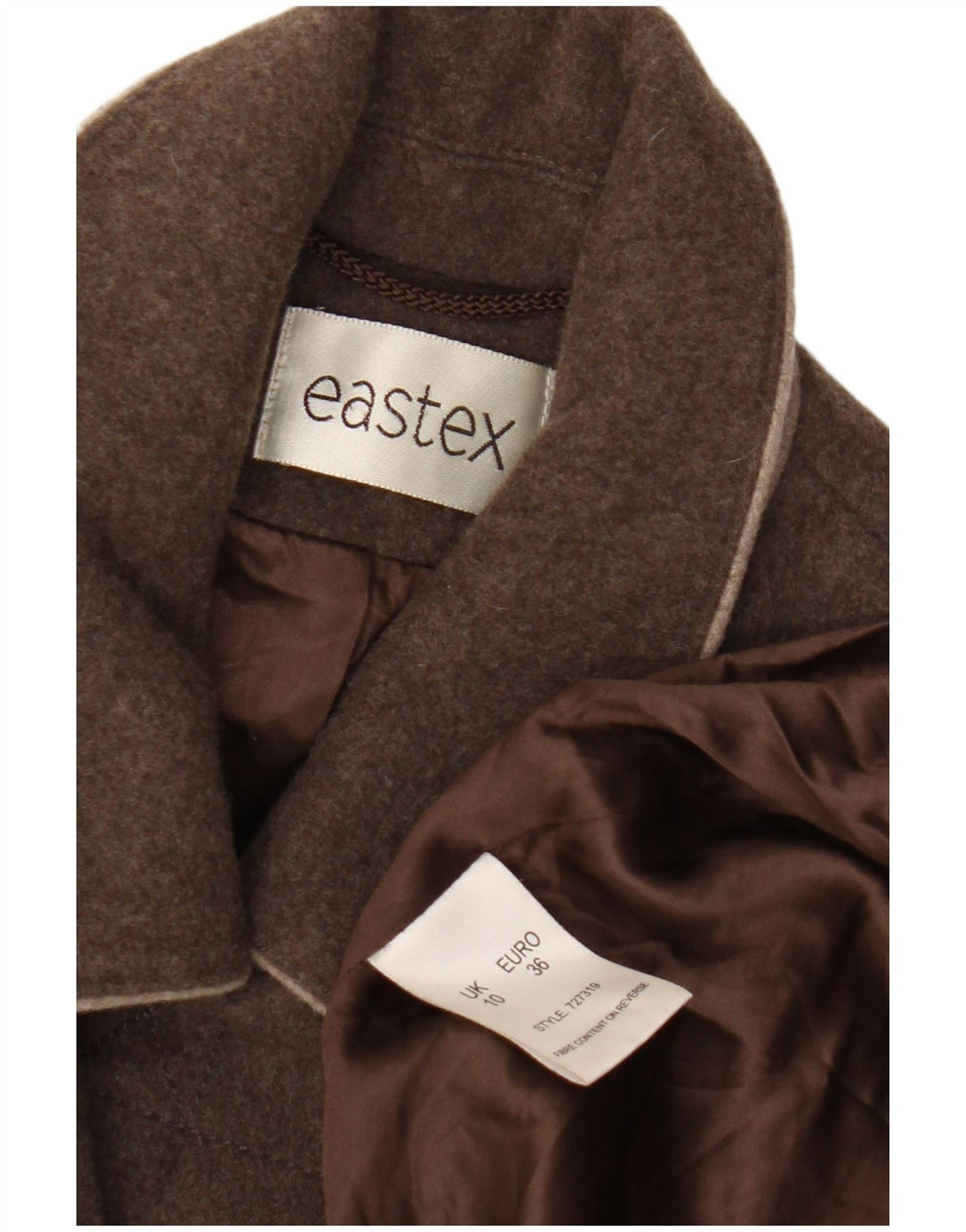 Eastex Γυναικείο Παλτό Duffle UK 10 Μικρό Καφέ Μαλλί