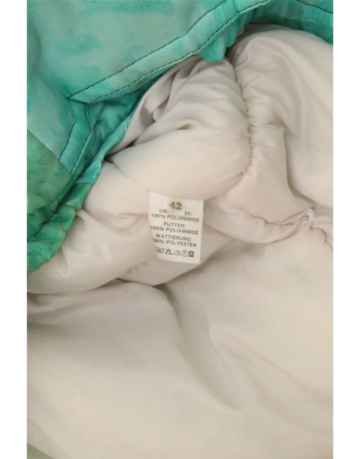 Vintage γυναικείο υπερμεγέθη τζάκετ IT 42 Medium Green Tie Dye Polyamide