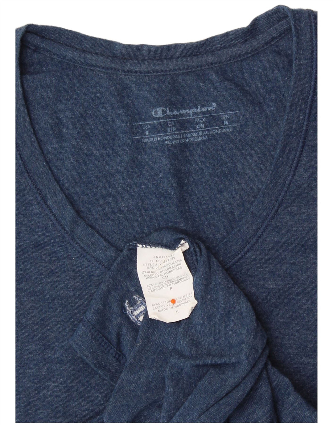 CHAMPION Γυναικείο T-Shirt Top UK 8 Small Blue Cotton