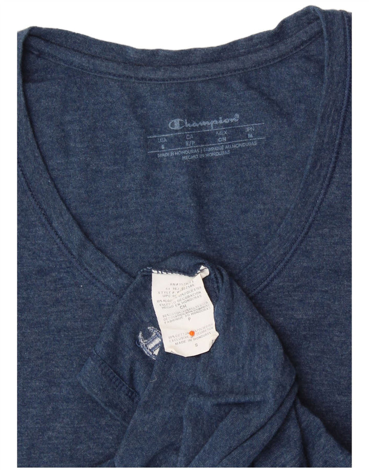 CHAMPION Γυναικείο T-Shirt Top UK 8 Small Blue Cotton