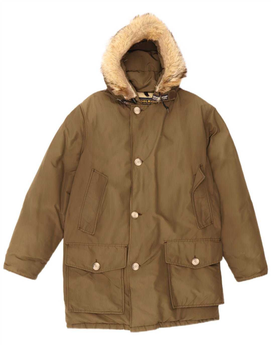 Woolrich Ανδρικό παλτό με κουκούλα UK 36 Small Khaki