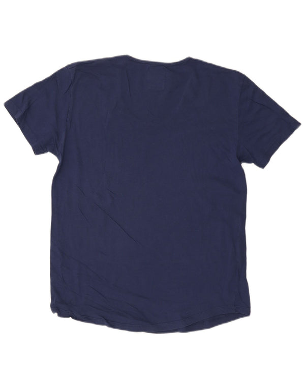 Γυναικείο T-Shirt ZARA Top UK 14 Large Navy Blue από βαμβάκι