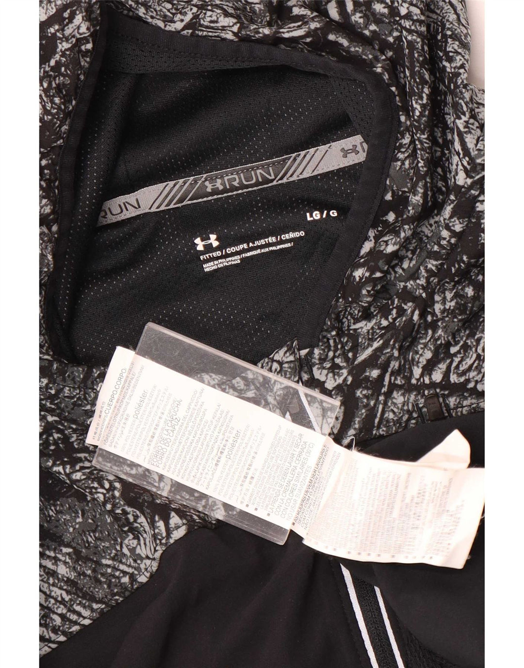 Under Armour Ανδρική αθλητική φόρμα για τρέξιμο με κουκούλα Top Jacket Μεγάλο Μαύρο Γεωμετρικό