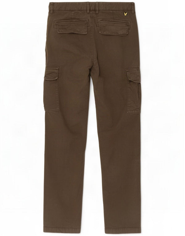 Lyle & Scott Mens Slim Cargo Trousers W34 L32 Καφέ Βαμβακερό