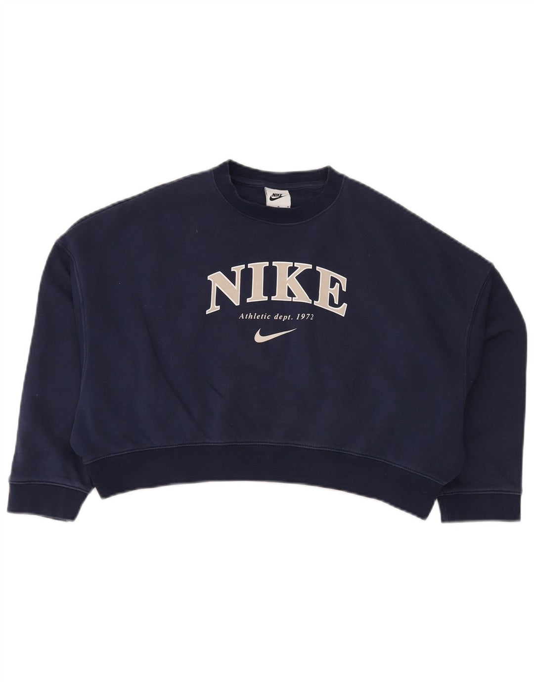 NIKE Girls Crop Oversized Φούτερ Jumper 10-11 ετών Medium Navy Blue