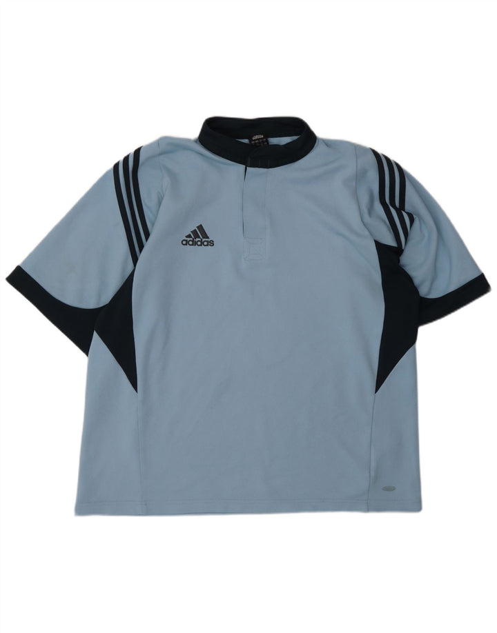Ανδρικό πουκάμισο πόλο της Adidas με μεγάλο μπλε χρώμα πολυεστέρα