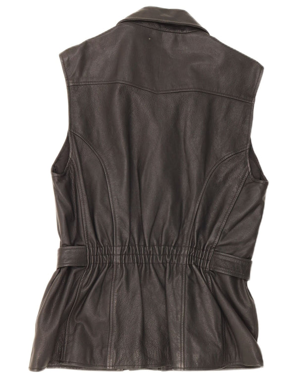 Vintage Γυναικείο Δερμάτινο Gilet EU 38 Medium Black