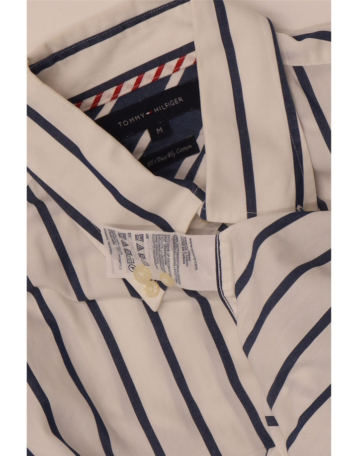 Ανδρικό πουκάμισο Tommy Hilfiger, Βαμβακερό μεσαίο λευκό ριγέ