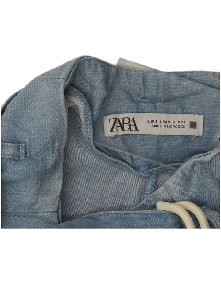 ZARA Γυναικείο Ψηλόμεσο Παντελόνι Cargo Μικρό W26 L26 Μπλε