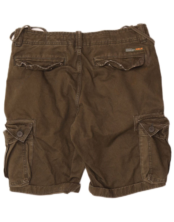 Ανδρικό σορτς Cargo Superdry W32 από μεσαίο χακί βαμβακερό