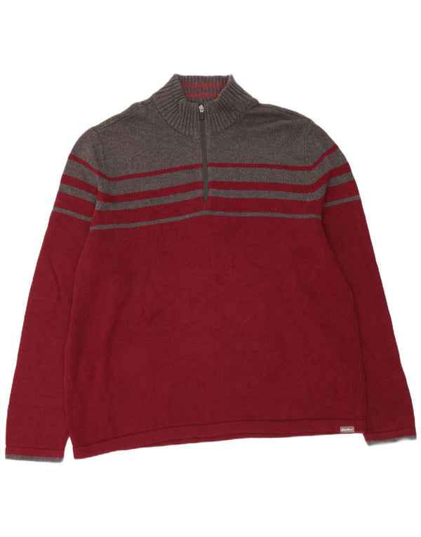 Eddie Bauer Ανδρικό πουλόβερ με φερμουάρ XL Κόκκινο βαμβακερό