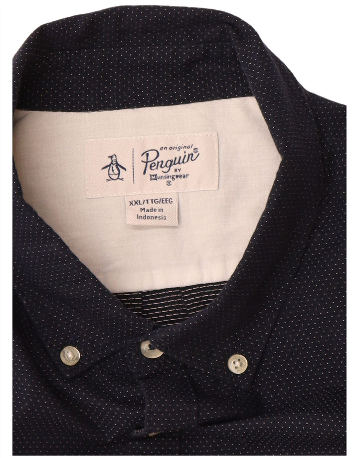 Ανδρικό πουκάμισο Penguin 2XL, Βαμβακερό με κουκκίδες σε μπλε ναυτικό