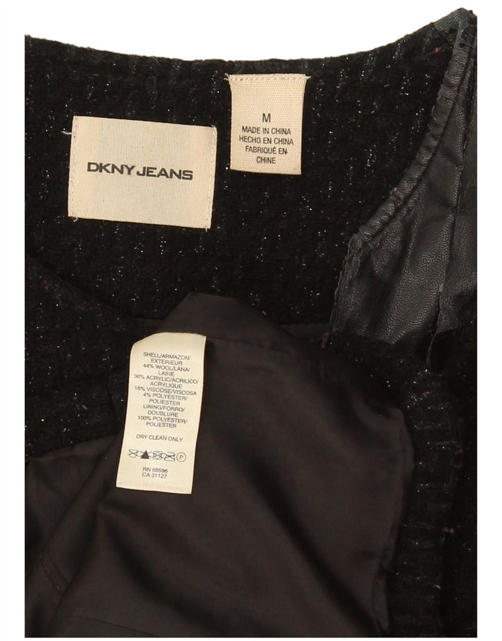 Dkny Γυναικείο σακάκι με φερμουάρ UK 14 Medium Black Flecked Wool