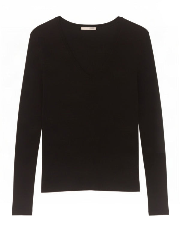 Zara γυναικείο τοπ Μακρύ μακρυμάνικο UK 12 Medium Black