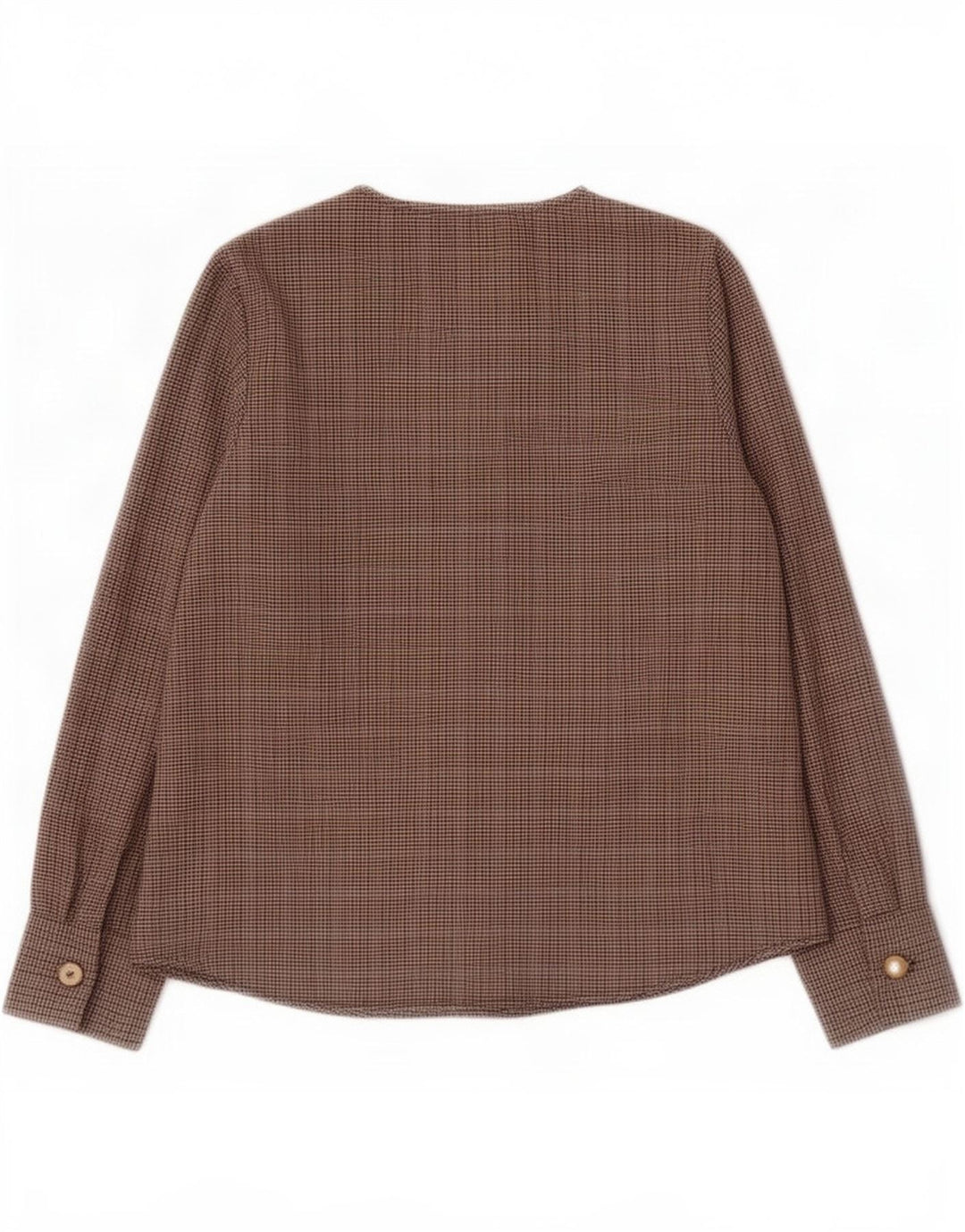 Zara γυναικεία μακρυμάνικη μπλούζα UK 10 Small Brown από ψαροκόκκαλο πολυεστέρας