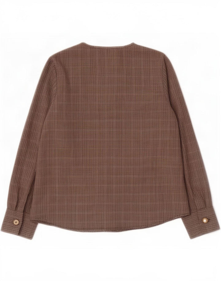 Zara γυναικεία μακρυμάνικη μπλούζα UK 10 Small Brown από ψαροκόκκαλο πολυεστέρας