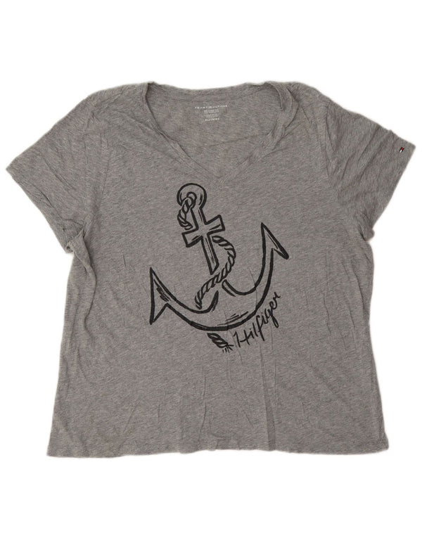 Γυναικείο γραφικό μπλουζάκι Tommy Hilfiger Top UK 18 XL Grey Flecked